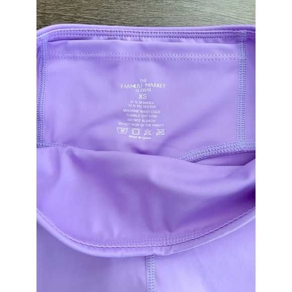 Farmers Market Bike Shorts High Waist Athletic Pocket tennis ball Lavender XS - Picture 4 of 6